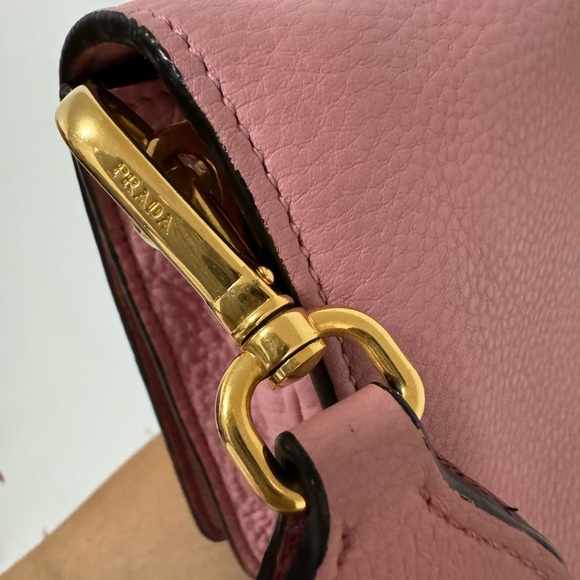 authentic Prada Pink Vitello Daino Leather Flap Crossbody Bag - Picture 8 of 16